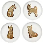 4pcs Ceramics Dog/Panda Relief Seasoning Dishes Sushi Dipping Bowl Appetizer Plate,3.5"