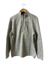 New Mens Eddie Bauer Gray Radiator Fleece Quarter Zip Pullover Sweater Large