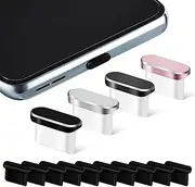 14pcs USB C Plugs Type C Covers Black Silicone Aluminum Caps for Dirt Protection Compatible with Type