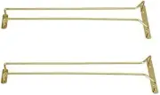 Set of 2 16-Inch Long Wine Glass Hanging Rack, Wire Stemware Hanger, under Cabin