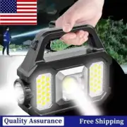 Solar Rechargeable LED Flashlight Power Camping Tent Light Torch Handheld Lamp