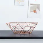 現代風金屬裝飾置物籃--淺-玫瑰金