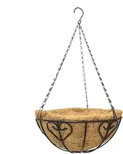 Hanging Basket with Liner, 8/10/12/14 Inch Round Metal Hanging Basket with Coco Liner, Hanging Planter Plant Pots for Indoor Outdoor