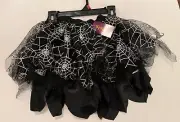 Kids Spiderweb Skirt - Spirit Halloween - Costume - Black - Size XS/SM - NEW