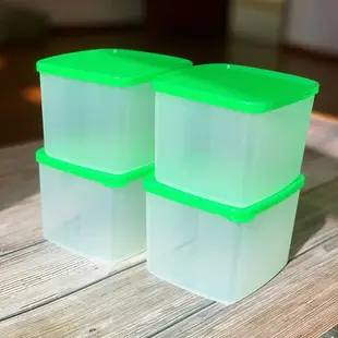 4個特百惠 800ML 方形果菜冷藏保鮮盒 防潮密封零食盒儲藏盒