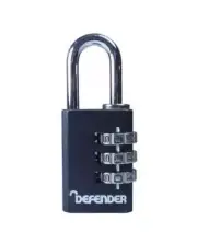 Squire DEFENDER - Black Die-Cast Combination Padlock 30mm