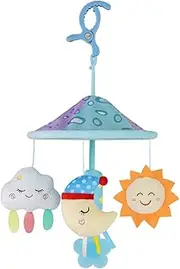 Baby pram Mobile Toy, Pram Toys with Soft Rattle for 0 Months+ (Sky)