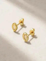 [Octavia Elizabeth] Octavia Elizabeth - Nesting Gem 18-karat Recycled Gold Diamond Earrings - One size One size Gold