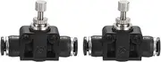 uxcell 2pcs PSA-5/32 Air Flow Control Valve Push to Connect Fitting 1/4" OD x 1/4" OD in-Line Speed Controller Union Straight for Semi Truck Trailers Air Brake System, Black