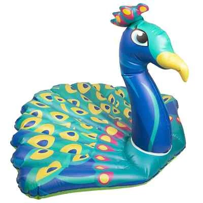 Giant Peacock Inflatable Swimming Pool Ride On 140cm Water Float Lounger 14yo+
