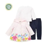 在飛比找momo購物網優惠-【Little me】花卉點點上衣+長褲+雨衣3件組(2Y~