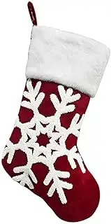 [Generic] Christmas Stocking Christmas Stocking Socks Christmas Decor Embroidery Hanging Gift Bag Socks Ornaments Snowflake Elk Accessories for Kids Christmas Stockings(1)