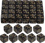 jojofuny 24Pcs Dice Counters Token Acrylic Dice D6 Dice Board Game Dice Novelty Dice Cube Set Card Gaming Accessory Kids Learning Toys, Black