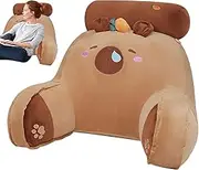 Funny Capybara Pillow - Cartoon Bed Rest Plush | Capybara Neck Pillow | Carrot Ergonomic Back For Bed Sitting Up With Armrests | Car Seat Lumbar Support For Watching TV