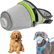 Dog Mask, Dog Face Mask, Reusable Breathable Dog Air Filter Mask, Soft Adjustable Soft Muzzle for Large Small (Gray,L)