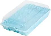 CHILDWEET 1Pc Box Thickened Plastic Shoes Box Stackable Sneaker Storage Container with Lid Transparent Design for Easy Viewing Blue Color for Organizing Footwear