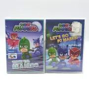 PJ Masks DVD Lot Time to be a Hero Let's Go New Sealed Catboy Owlette Gekko.