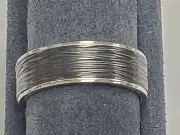 "The Dryad" Men's Titanium & 14k White Gold Wedding Band By Benchmark