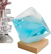 Storm Glass Weather Predictor | Large Cube Storm Cloud Weather Predictor - Stylish Weather Glass, Practial Desk Ornament for Home, Desk, Birthday Gift Foccar