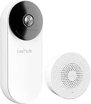 LAXIHUB Video Doorbell Camera Wireless, WiFi Smart Security Doorbell Camera with Chime, 1080PHD Rechargeable Battery Full Duplex 2-Way Audio PIR Motion Detection IP65 Weaterproof Works with Alexa