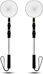 2pcs Beach Sand Sifter Telescopic Shell Scooper Sifter Stainless Steel Shark Teeth Sifter Tool for Beach- Beach Scoop Shovel and Sifter Tool with Telescopic Pole Sand Scoop Shell Scooper
