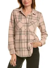 beachlunchlounge Sally Brushed Flannel Shirt xs Pink
