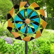 Wind Spinner Double Blade Kinetic Sculpture Metal Outdoor Garden Lawn Decoration