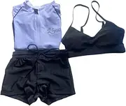 [Oshhni] Women's Long Sleeve Swimsuit Three Pieces Wetsuit for Swimming Pool, Travel, SPA