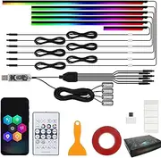 Neoflow Dynamic Rgb Interior Light Kit, Ambient Lighting Car Interior, Over 16 Million Colors, Dynamic Chasing Music Sync, App/Remote Control Mode, Adjustable Brightness, Can Prune (1set+4*FootLights)