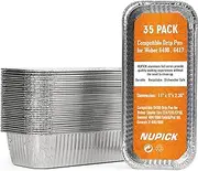 NUPICK 35 Pack Drip Pan Compatible for Weber SmokeFire EX4 / EX6 / EPX6, Genesis II 400/600, Summit 400/600 Series Grills, Fit for Weber 36” & 28” Griddle, 11.4" x 2.9" x 4.75"