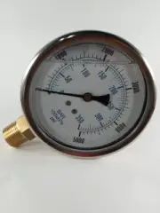 0-5000 PSI/BAR-KPA LM 4″ Liquid Filled Gauge