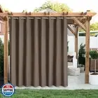LORDTEX Linen Look Indoor/Outdoor Curtains, 105" W x 95" L, Chocolate, Set of