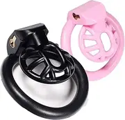 FREDORCH 2022 Super Small Ring Sissy Chastity Cage,Locked in Lust Male Chastity Device with 4 Base Ring (M-Medium, Pink)