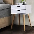 Artiss Bedside Tables Drawers Side Nightstand Wood Storage Cabinet White