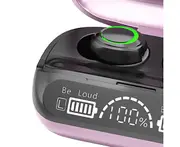 XG02 Wireless Earphones Touch Control HiFi Sound LED Digital Display Charging Box Bluetooth-compatible 5.1 Headsets for Running -Pink