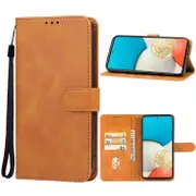 For Samsung Galaxy A54 5G Case, PU Leather Cover, Brown