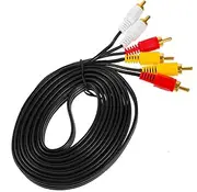 SOESFOUFU 3-Pair 6-Head Cable Black 3M Length Audio Video Wire for TV VCR Stereo Systems