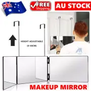 3 in 1 Tri-Fold Makeup Mirror Beauty Compact +Hanging Bracket Three-way Foldable