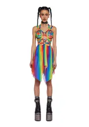 [Club Exx] Celestial Ringmaster Mini Dress - Rainbow