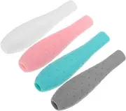 SEWACC 4pcs Ergonomic Silicone Grip Holder for Stylus Pens Comfortable Non Slip Pencil Sleeve Compatible with Apple Pencil Enhance Writing Drawing Experience Grip
