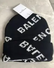 Balenci Allover Logo Wool Beanie One Size
