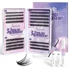 DIY Lash Extension Kit, 320 Pcs Clusters Eyelash Kit C D black