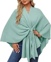[Generic] Poncho Shawl for Women, Shawl for Women - Open Front Cardigan Shawls | Elegant Shawl Cape, Shawl Cape, Cape Poncho Cardigan for Evening Dresses, Light Green, Se référer au descriptif