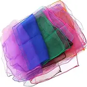 [AOKWAWALIY] 15pcs Colorful Scarf for Dance Performance Kindergarten Juggling Props Colorful Performance Scarves Silk Dance Scarves Small Square Scarves Montessori Silk Scarves Chiffon