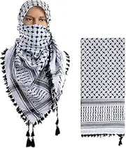 [SHOPUKASA] Cotton Shemagh Tactical Military Scarf Palestine Scarf Keffiyeh Head Neck Wrap gifts for Men & Women + Paper Bag