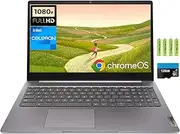 Lenovo IdeaPad 3i 15.6" FHD Chromebook, Intel Celeron N4500 Processor, 4GB RAM, 192GB Storage(64GB eMMC + 128GB Flash Memory), Webcam, Wi-Fi 6, Bluetooth, SD Card Reader, HDMI, Artic Grey, Chrome OS