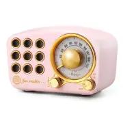 Retro Bluetooth Speaker FM Vintage Radio with Loud Volume Strong Bass Enhance...