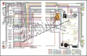 1965 Plymouth Barracuda / Valiant 11" X 17" Color Wiring Diagram