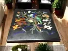 24" Black Marble Corner Side Table Parrot Design Semiprecious Inlay Handmade Art