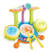 Drum Set for Toddlers 1-3, Baby Drum Set with Microphone, Kids Classic Edition